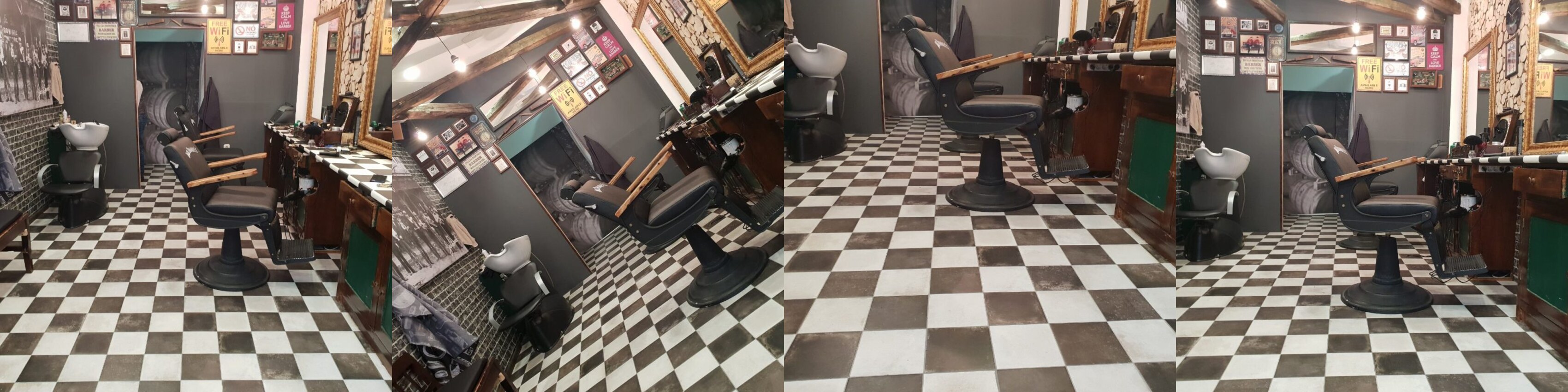 Kolaž interijera Master's Barber Shopa